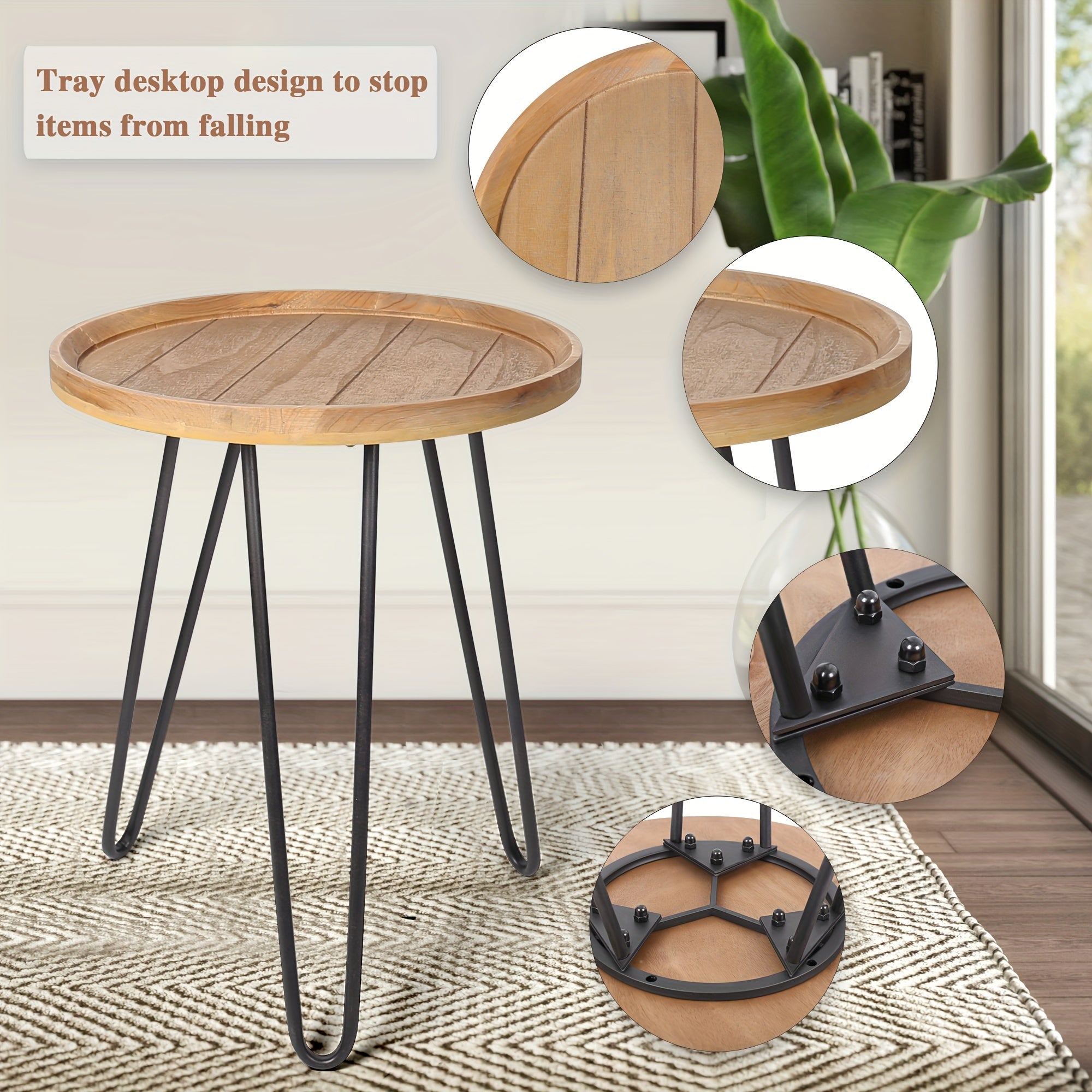Nesting Tables Set Of 2 Oakrain Nesting Tables For Living Room, Round Nesting Coffee Table, Farmhouse End Tables Living Room Set Of 2, Wood Side Tables Set Of 2 For Sofa, Bedroom