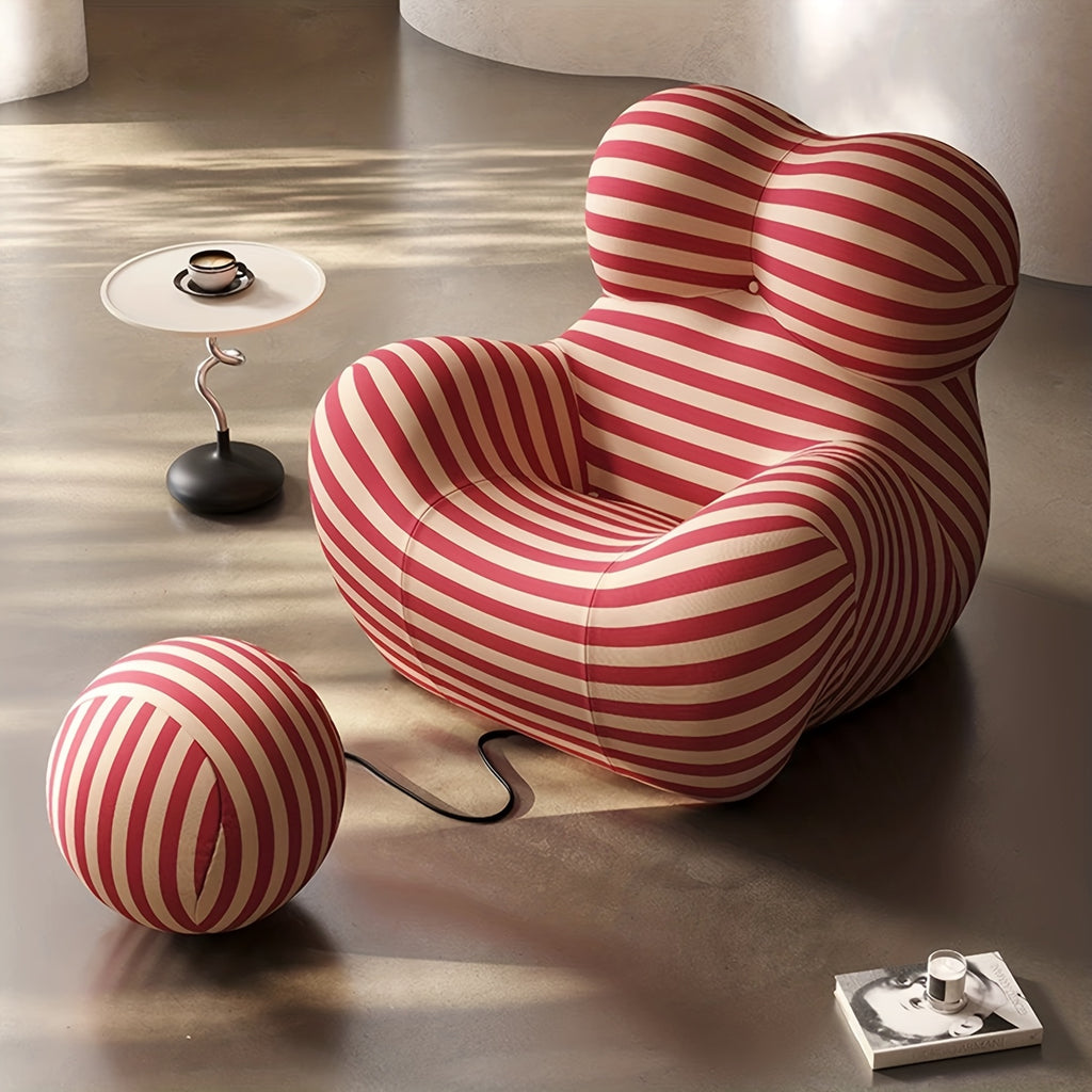 Luxury Ergonomic Recliner Chair with Footrest - (Filler Included) No Assembly Required, Memory Foam Cushioning & Armrests, Modern Living Room\u002FBedside Lounge Chair in - Easy-Clean Fabric Sofa for Home Theater, Reading Nook - Ideal Gift for Women