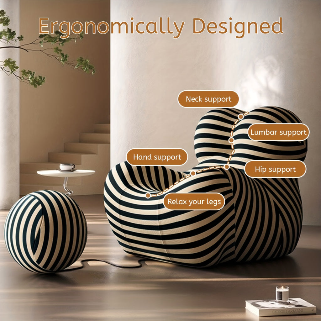 Luxury Ergonomic Recliner Chair with Footrest - (Filler Included) No Assembly Required, Memory Foam Cushioning & Armrests, Modern Living Room\u002FBedside Lounge Chair in - Easy-Clean Fabric Sofa for Home Theater, Reading Nook - Ideal Gift for Women