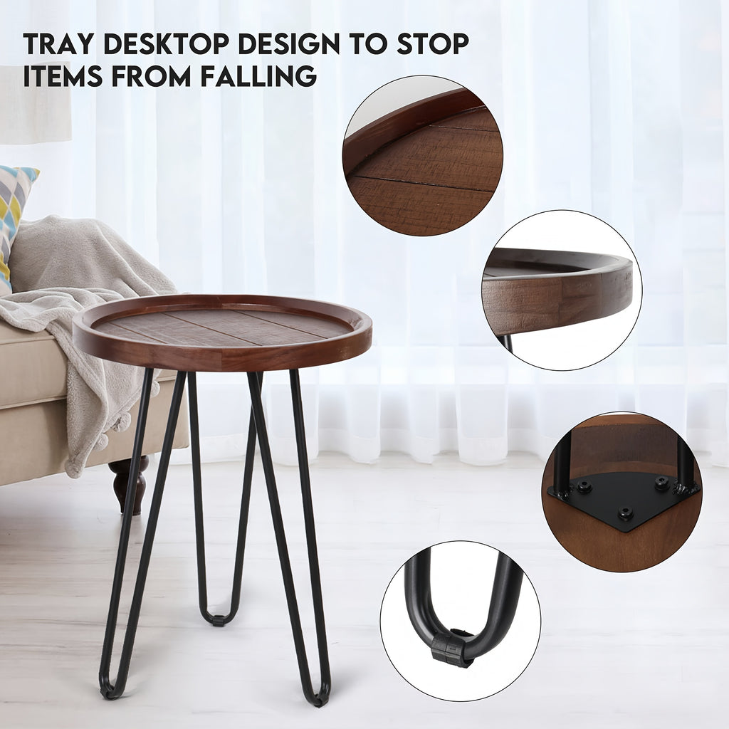 Nesting Tables Set Of 2 Oakrain Nesting Tables For Living Room, Round Nesting Coffee Table, Farmhouse End Tables Living Room Set Of 2, Wood Side Tables Set Of 2 For Sofa, Bedroom