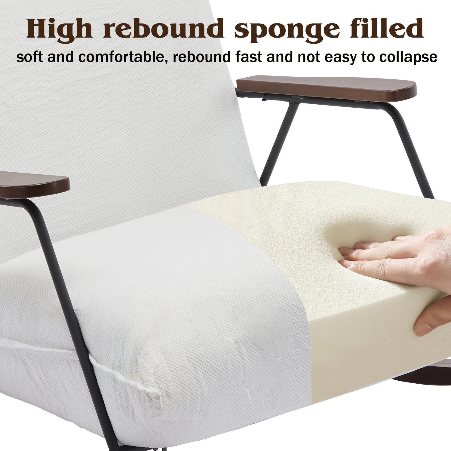 Accent Chair, Rocking Chair With Big Cushion, Armrest Reclining Chair, Gliding Reclining Chair, Multi-scenario Retro Lazy Chair, Black Faux Mink Fur Reclining Chair