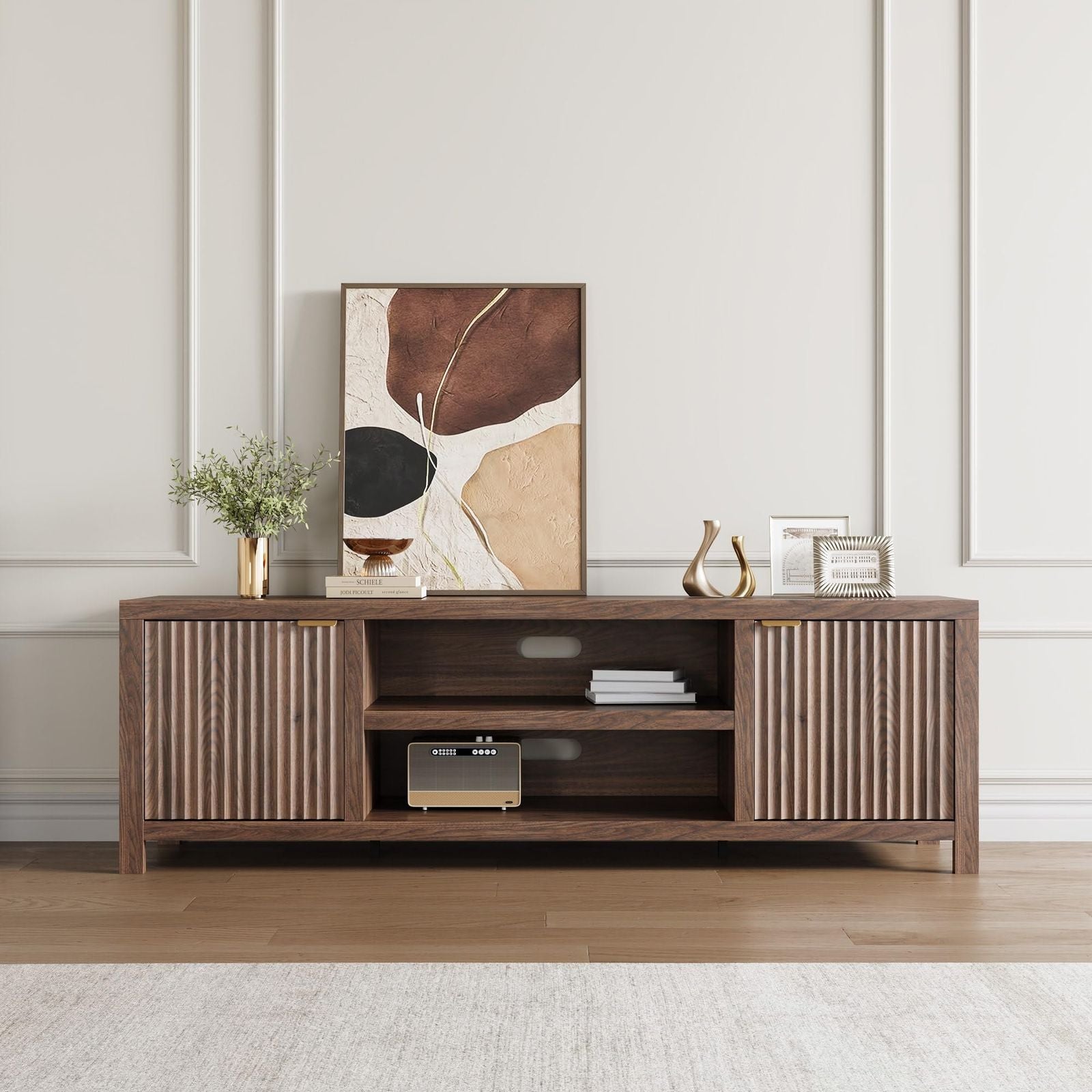 Durable Single Layer TV Cabinet Made from 1 Corrugated Board - Lightweight and Sturdy Storage Solution for Your Living RoomTV Cabinet, for Home Room Decor Christmas, Birthday Gifts for Women Men