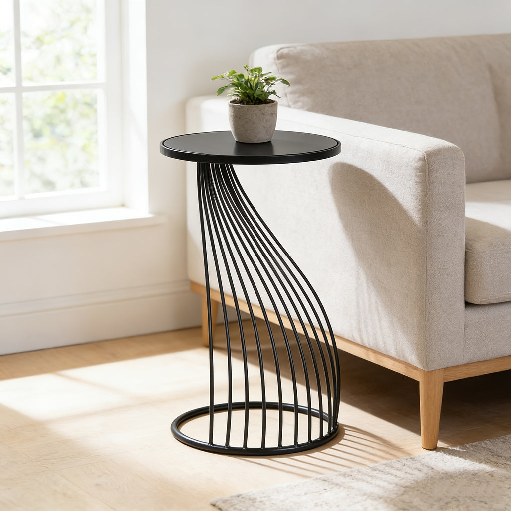 Ideal for Both Living Rooms And Offices, These Round Table Cabinets Feature Metal Edges And Include Compact Bedside Tables As Well As Coffee Tables for The Living Area