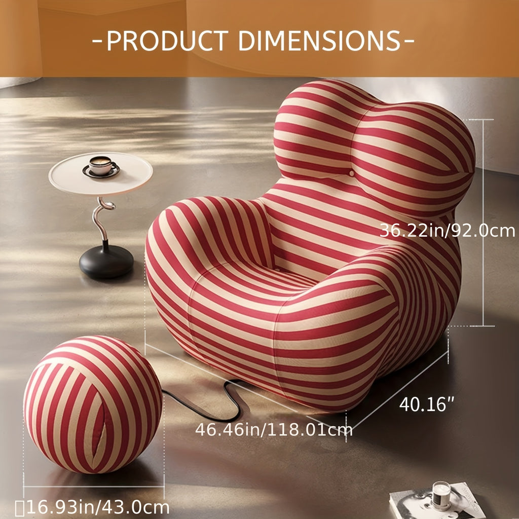 Luxury Ergonomic Recliner Chair with Footrest - (Filler Included) No Assembly Required, Memory Foam Cushioning & Armrests, Modern Living Room\u002FBedside Lounge Chair in - Easy-Clean Fabric Sofa for Home Theater, Reading Nook - Ideal Gift for Women