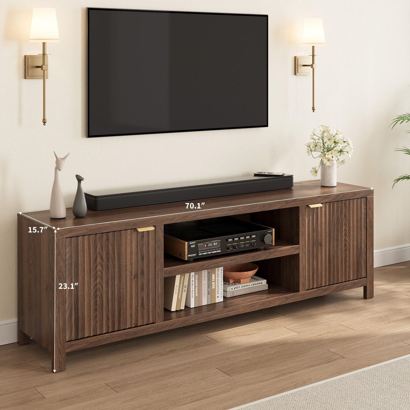 Durable Single Layer TV Cabinet Made from 1 Corrugated Board - Lightweight and Sturdy Storage Solution for Your Living RoomTV Cabinet, for Home Room Decor Christmas, Birthday Gifts for Women Men