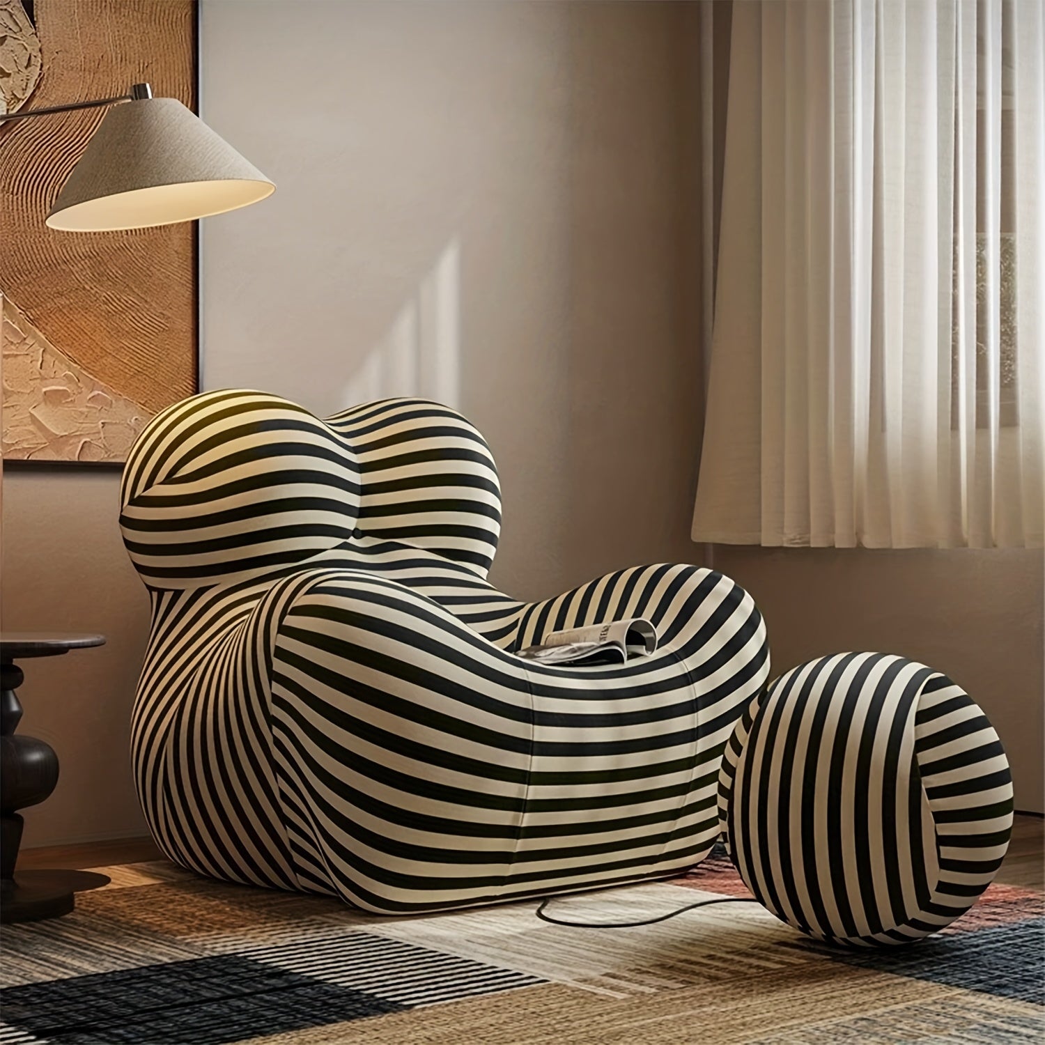 Luxury Ergonomic Recliner Chair with Footrest - (Filler Included) No Assembly Required, Memory Foam Cushioning & Armrests, Modern Living Room\u002FBedside Lounge Chair in - Easy-Clean Fabric Sofa for Home Theater, Reading Nook - Ideal Gift for Women