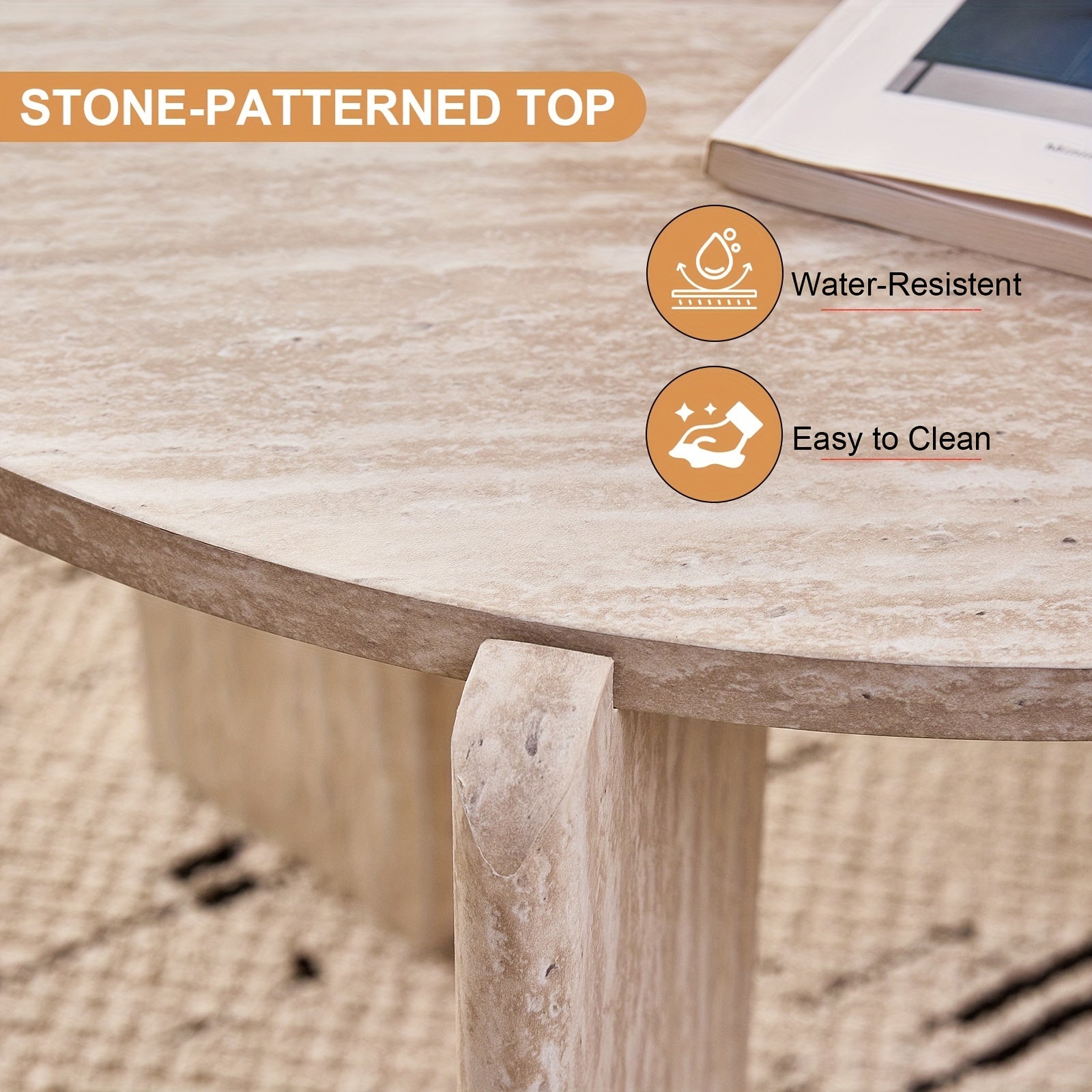 Pair of Circular Nesting Coffee Tables with Adjustable Height, Designed in a Mid-Century Modern Style, Suitable for Bedrooms, Living Rooms, Office Studios, And Apartments